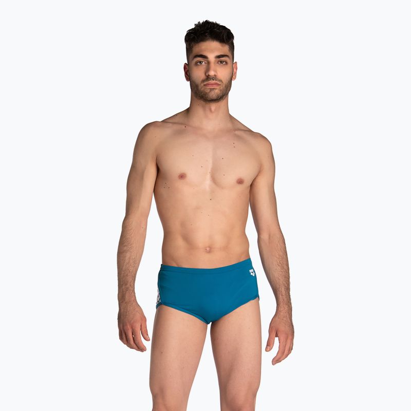 Мъжки боксерки за плуване arena Planet Swim Low Waist Short blue cosmo/white multi 3