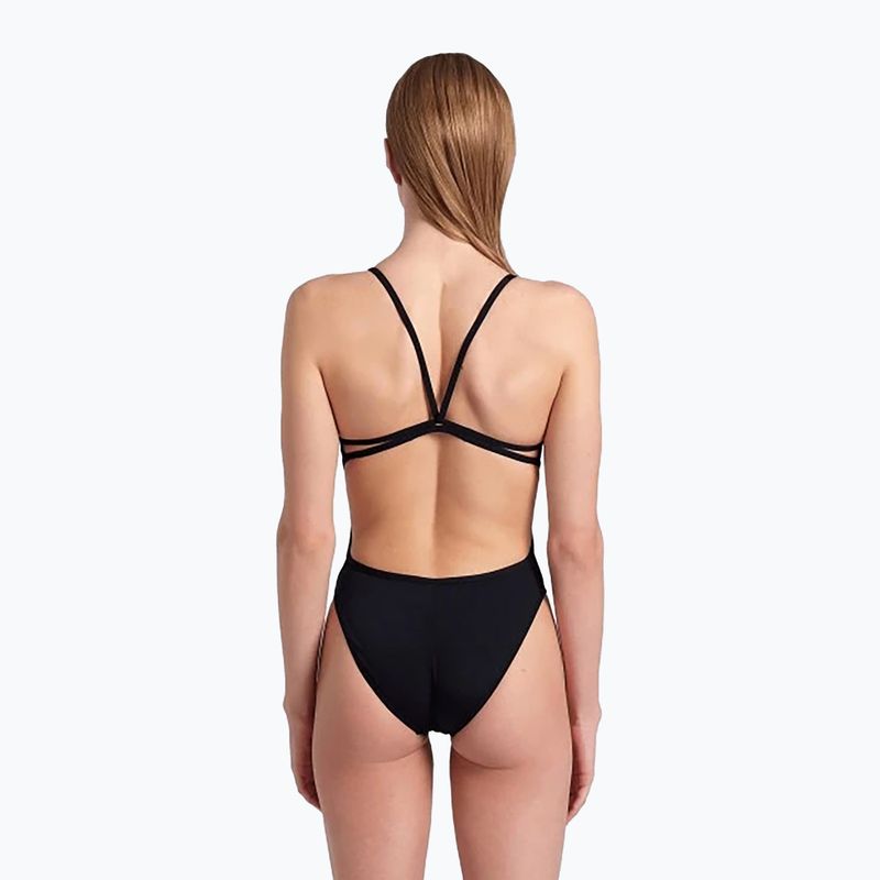 Дамски бански костюм от една част arena Lace Back Solid black/white 7