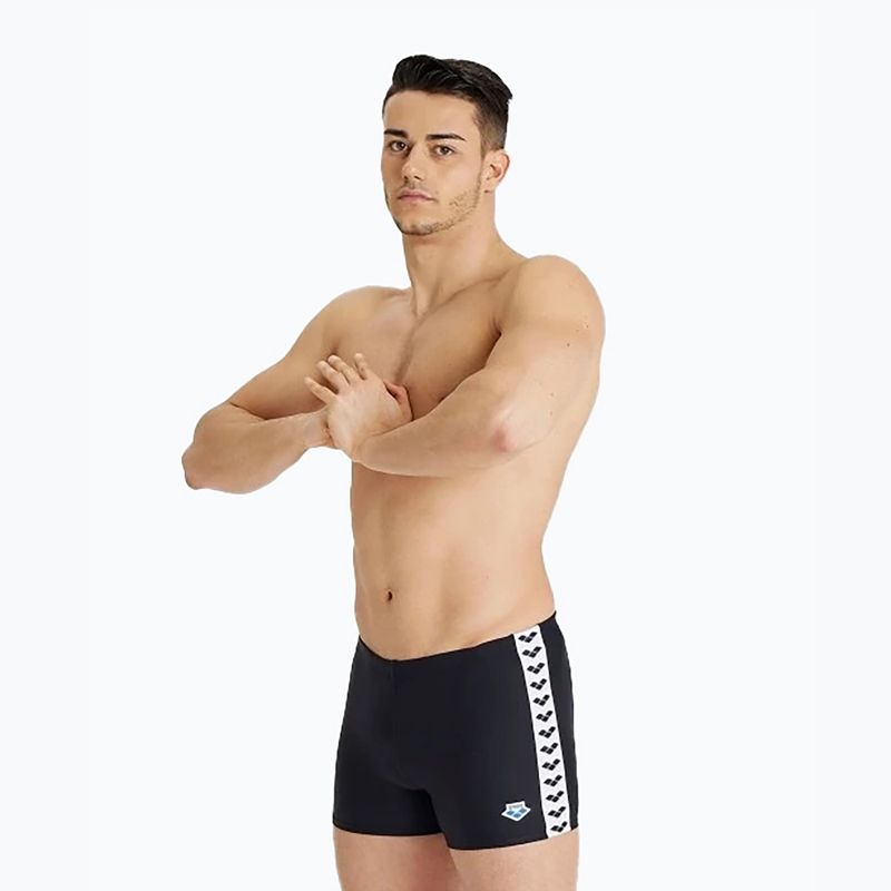 Arena Icons Swim Short Твърди черни/бели боксерки за плуване 4