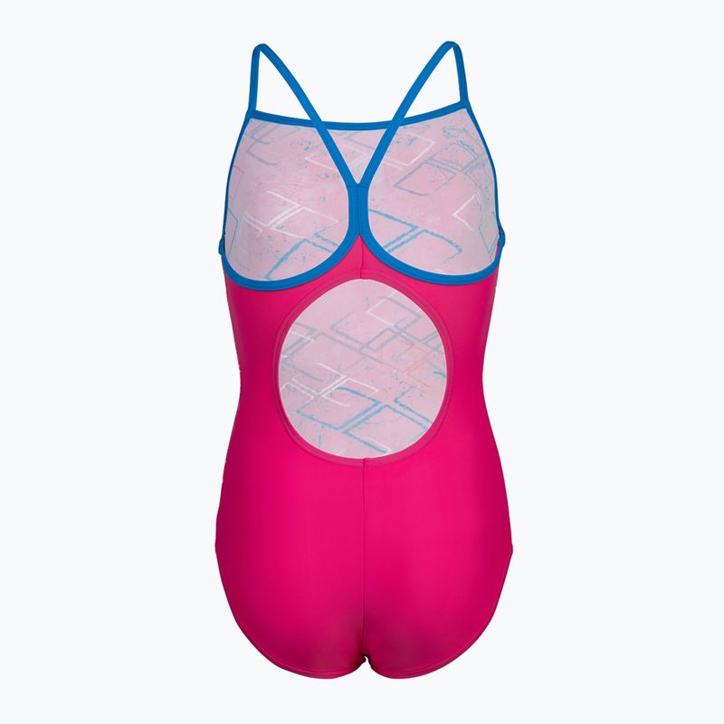 Дамски бански костюм от една част arena Daly Light Drop Back freak rose/blue china 3
