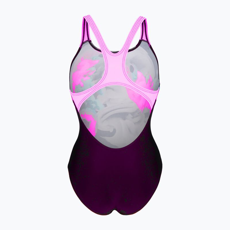 Дамски бански костюм от една част arena Imaginary Swim Pro Back black/shocking pink/multi 2