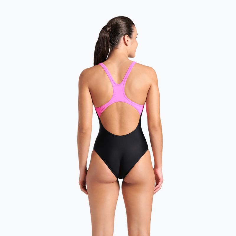 Дамски бански костюм от една част arena Imaginary Swim Pro Back black/shocking pink/multi 7
