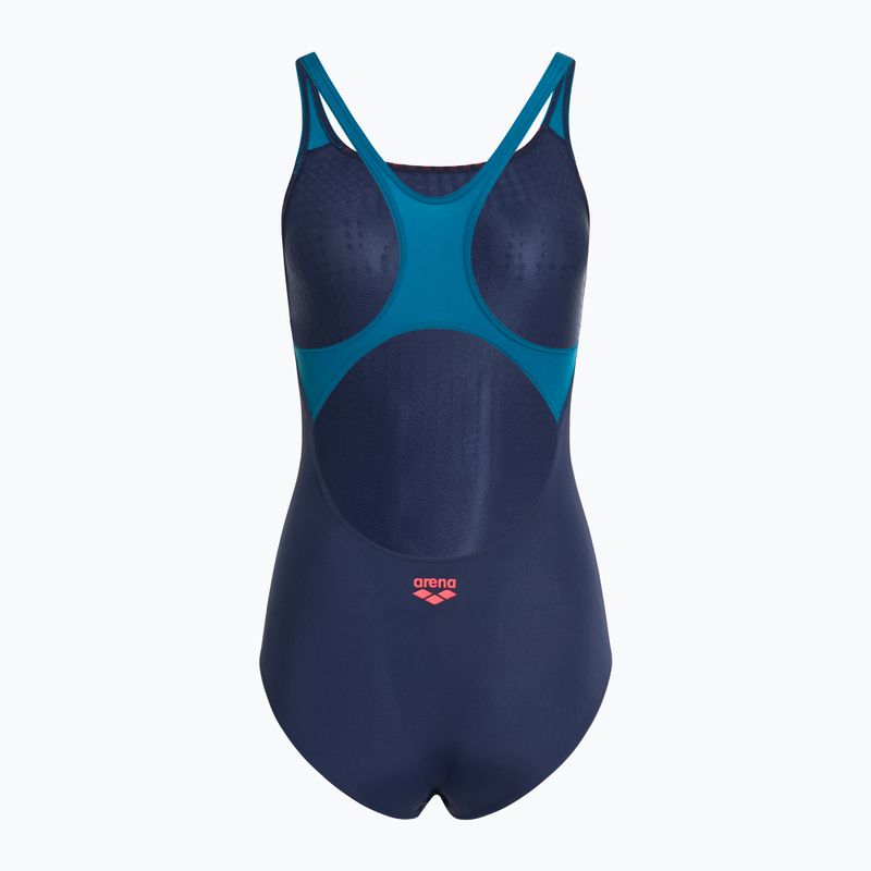 Дамски бански костюм от една част arena Foggy Dots Swim Pro Back navy/ blue cosmo 2