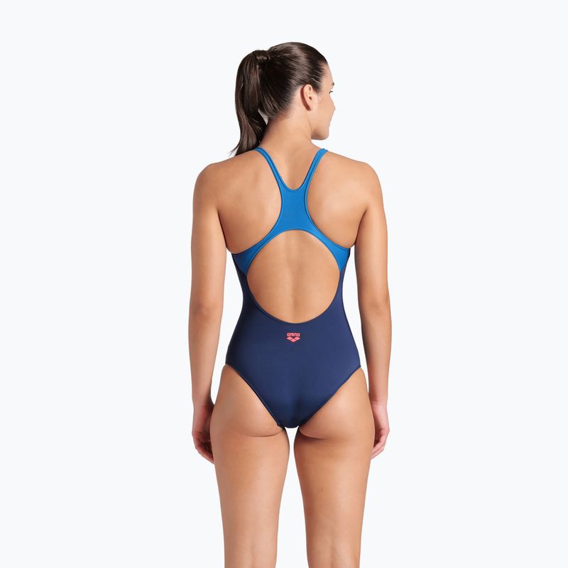 Дамски бански костюм от една част arena Foggy Dots Swim Pro Back navy/ blue cosmo 3