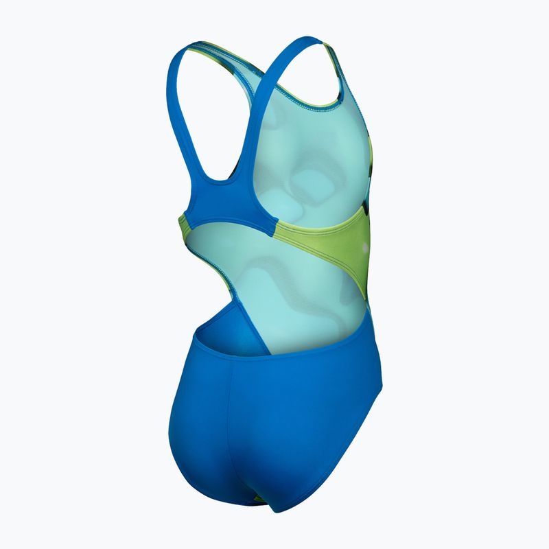 Детски бански костюм от една част arena Star Shaped Swim Tech L blue river/soft green/multi 4