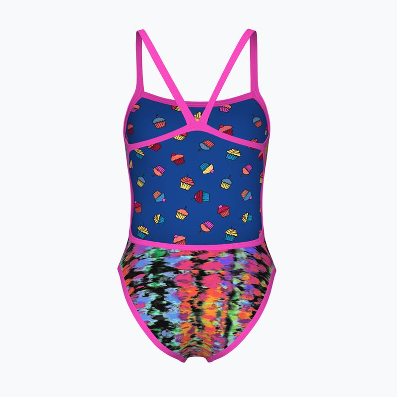 Дамски бански костюм от една част arena Reversible Swimsuit Challenge Back royal multi/shocking pink 4