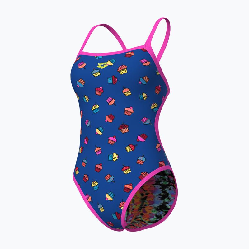 Дамски бански костюм от една част arena Reversible Swimsuit Challenge Back royal multi/shocking pink 5