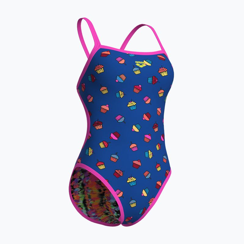 Дамски бански костюм от една част arena Reversible Swimsuit Challenge Back royal multi/shocking pink 6