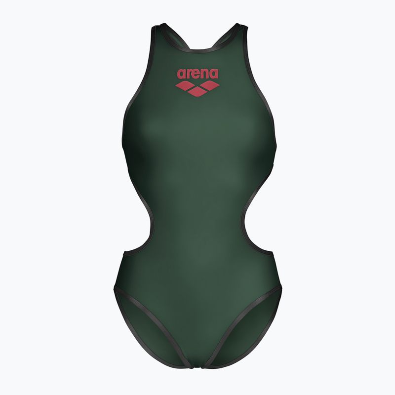 Дамски бански костюм от една част arena One Biglogo One Piece dark sage/black