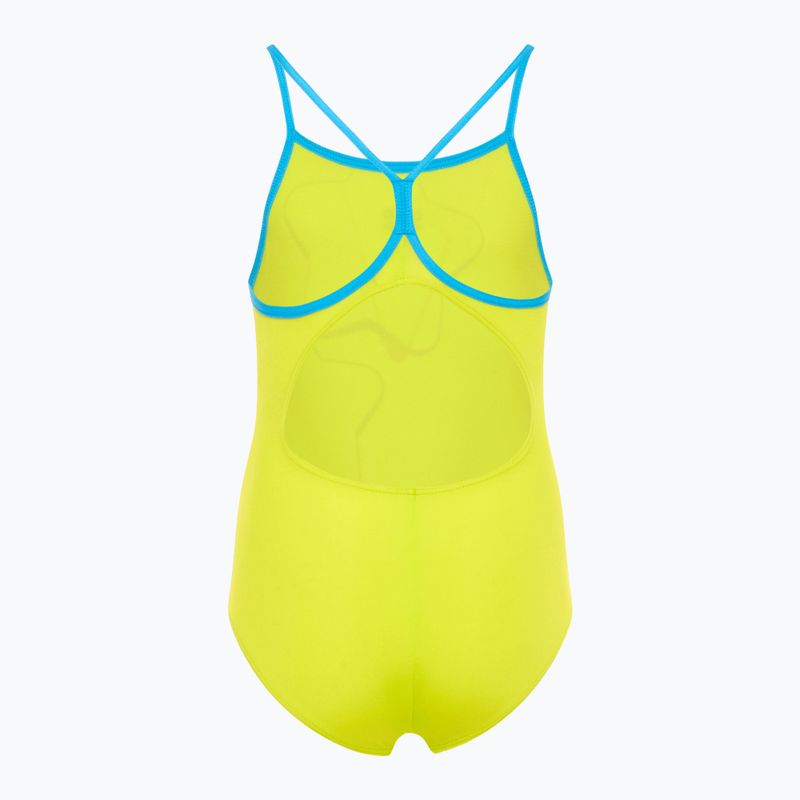 Детски бански костюм от една част arena Star Graphic Lightdrop Back soft green / turquoise 2