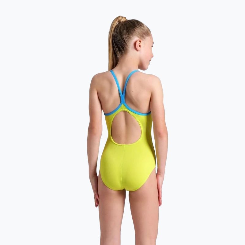 Детски бански костюм от една част arena Star Graphic Lightdrop Back soft green / turquoise 6