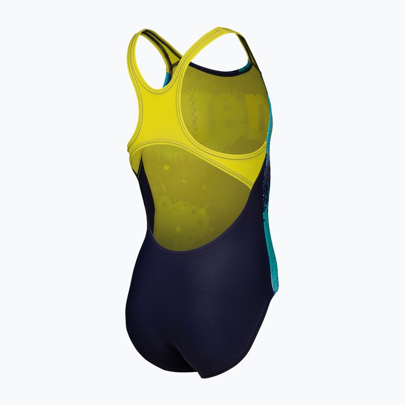 Детски бански костюм от една част arena Light Tricks Swim Pro Back navy/soft green/multi 4