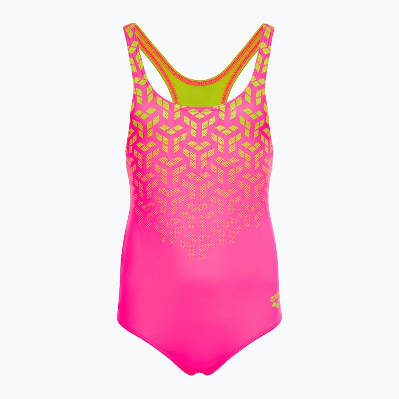 Детски бански костюм от една част arena Kikko V Swim Pro Back shocking pink / soft green