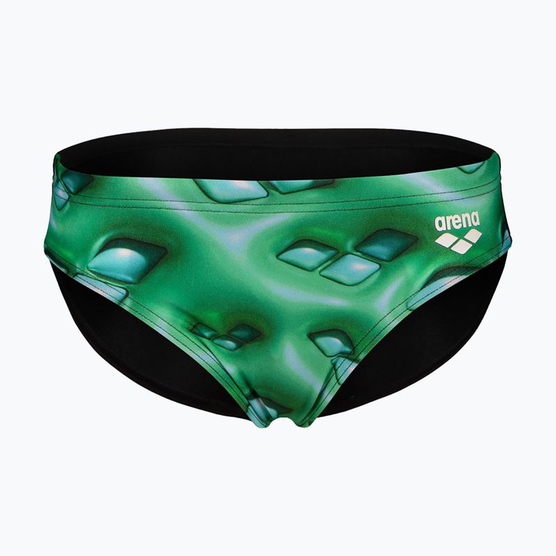 Детски слипове за плуване arena Foam Swim Briefs black/soft green multi