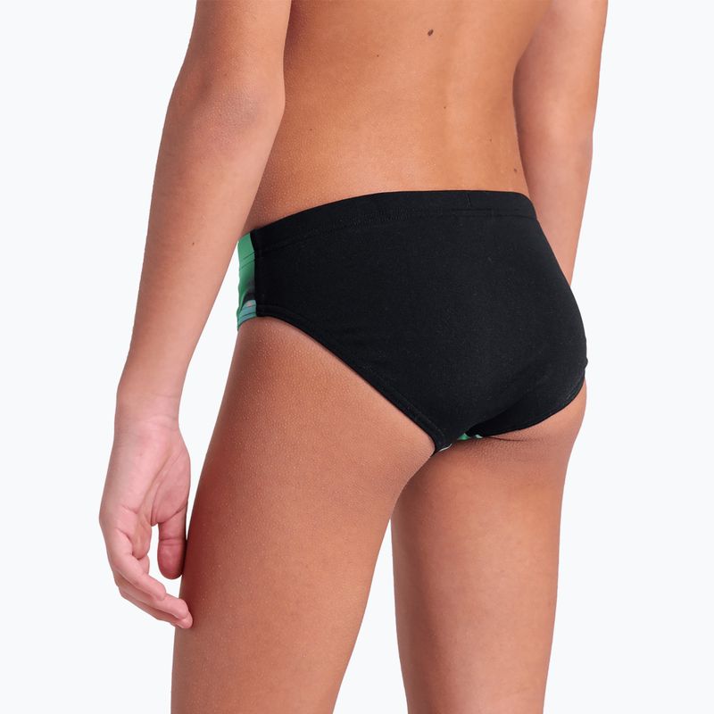 Детски слипове за плуване arena Foam Swim Briefs black/soft green multi 9