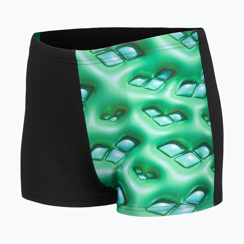 Детски боксерки за плуване arena Foam Swim Short black/soft green multi 3