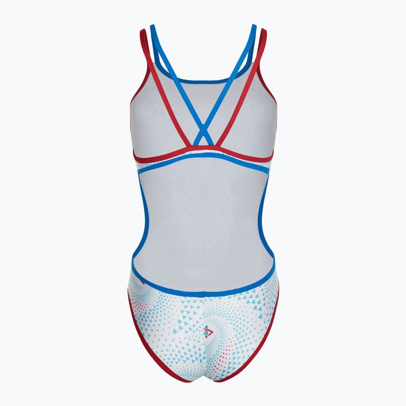 Дамски бански костюм от една част arena One Fireflow Double Cross red/blue river/white multi 2