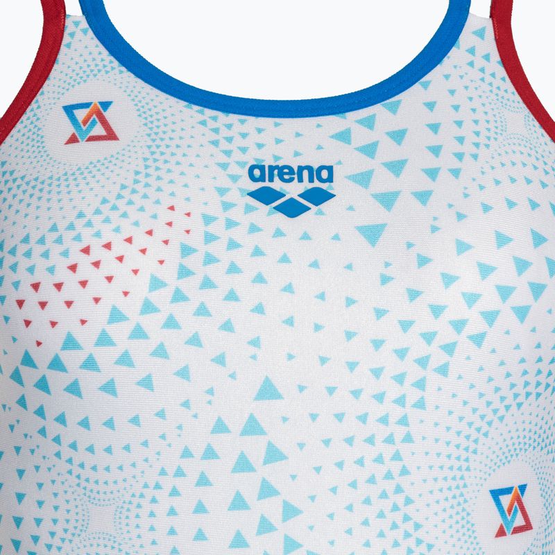 Дамски бански костюм от една част arena One Fireflow Double Cross red/blue river/white multi 3