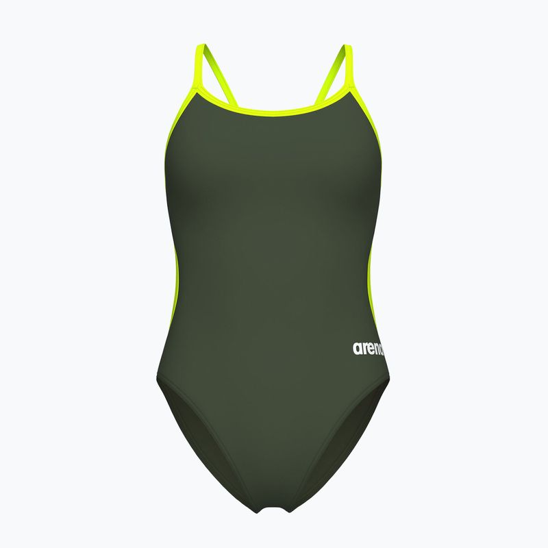 Дамски бански костюм от една част arena Lace Back Solid dark sage/artic lime
