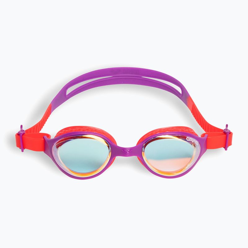 Детски очила за плуване arena Air Jr Mirror yellow copper/plum/bright coral 2