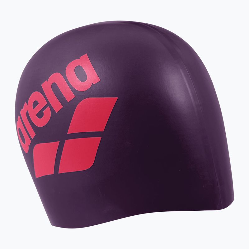 Шапка за плуване arena Big Logo plum/bright coral 2
