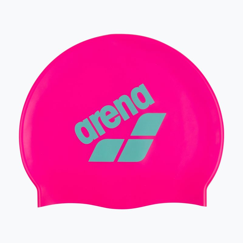 Шапка за плуване Arena Big Logo шокиращо розово/вода