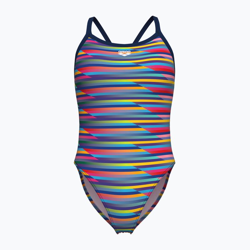 Дамски бански костюм от една част arena Racing Stripe Xcriss Cross navy multi/navy