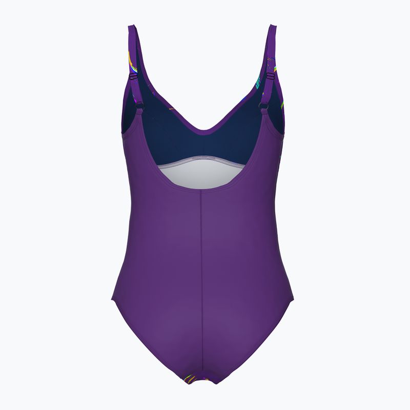 Дамски бански костюм от една част arena Abyss U Back multi plum/plum 2