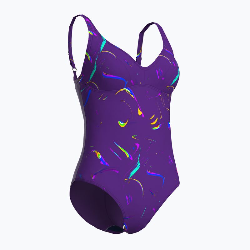 Дамски бански костюм от една част arena Abyss U Back multi plum/plum 3