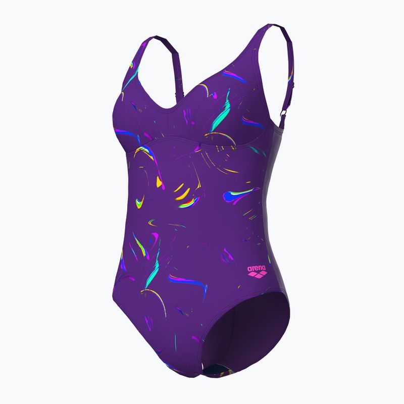Дамски бански костюм от една част arena Abyss U Back multi plum/plum 4
