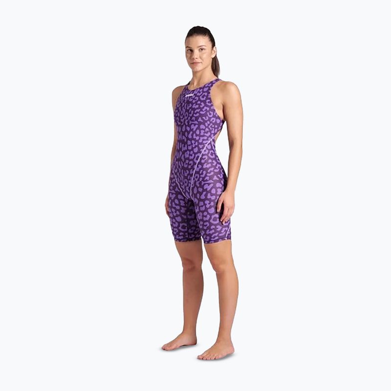 Дамски бански костюм от една част arena Powerskin ST Next LE Open back leopard skin violet 2
