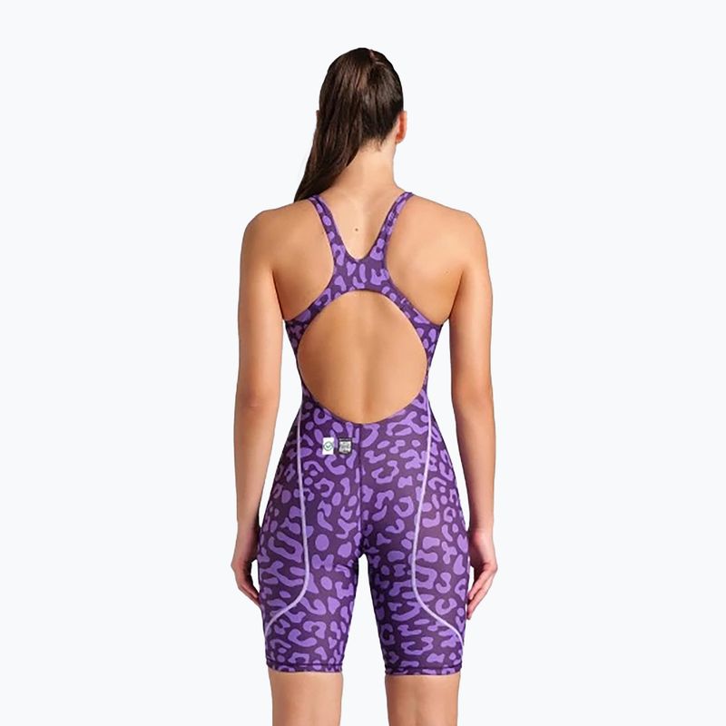Дамски бански костюм от една част arena Powerskin ST Next LE Open back leopard skin violet 3
