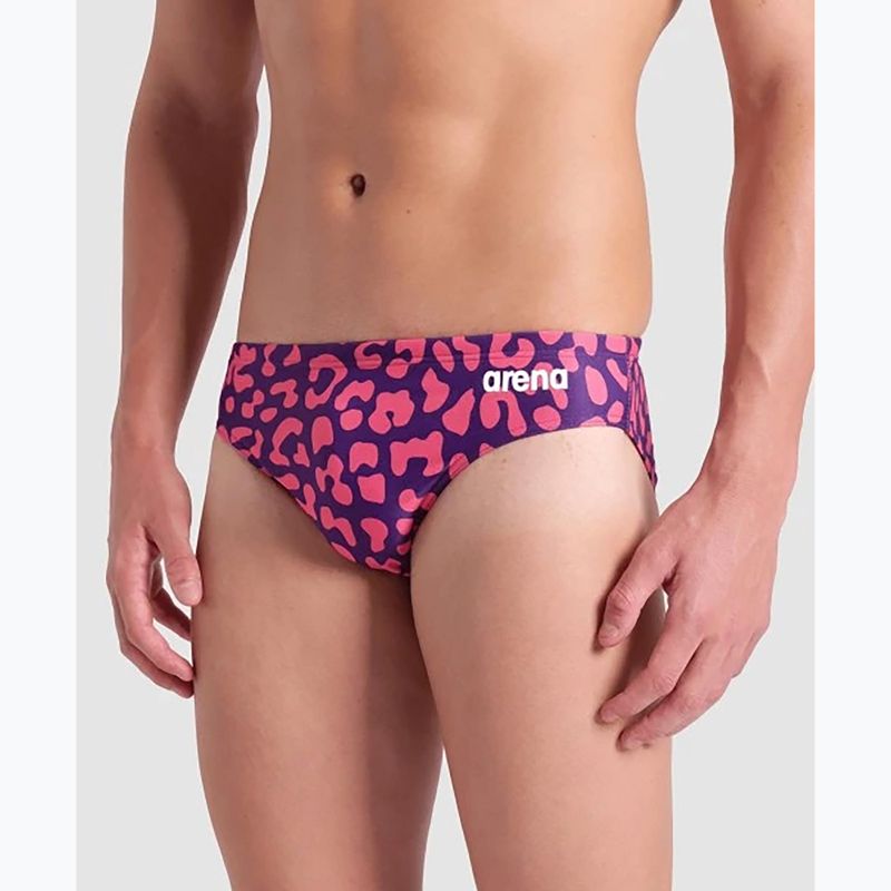 Мъжки слипове за плуване arena Printed Swim Briefs fuchsia multi 7