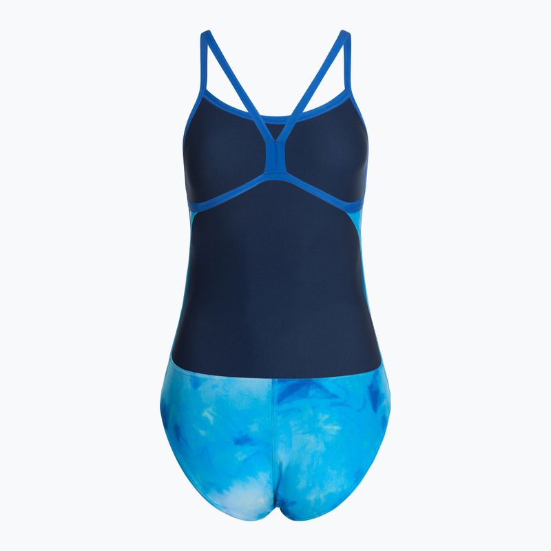 Дамски бански костюм от една част arena Tie-Dye Challenge Back Allover blue multi/royal 3