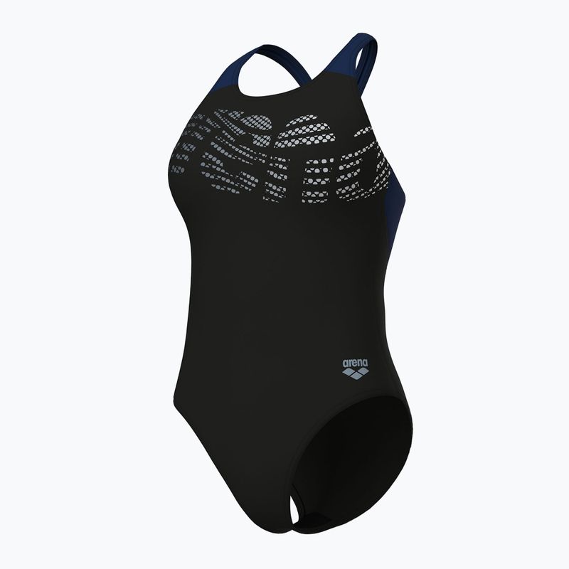 Дамски цял бански костюм Arena Flowing V Back black/navy 4