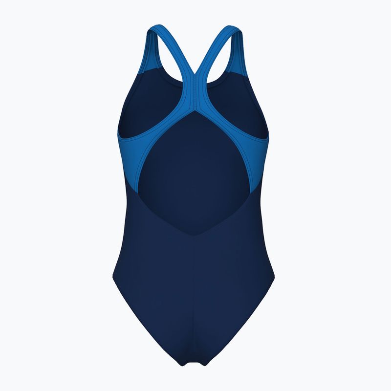 Дамски цял бански костюм Arena Flowing V Back navy/turquoise 2