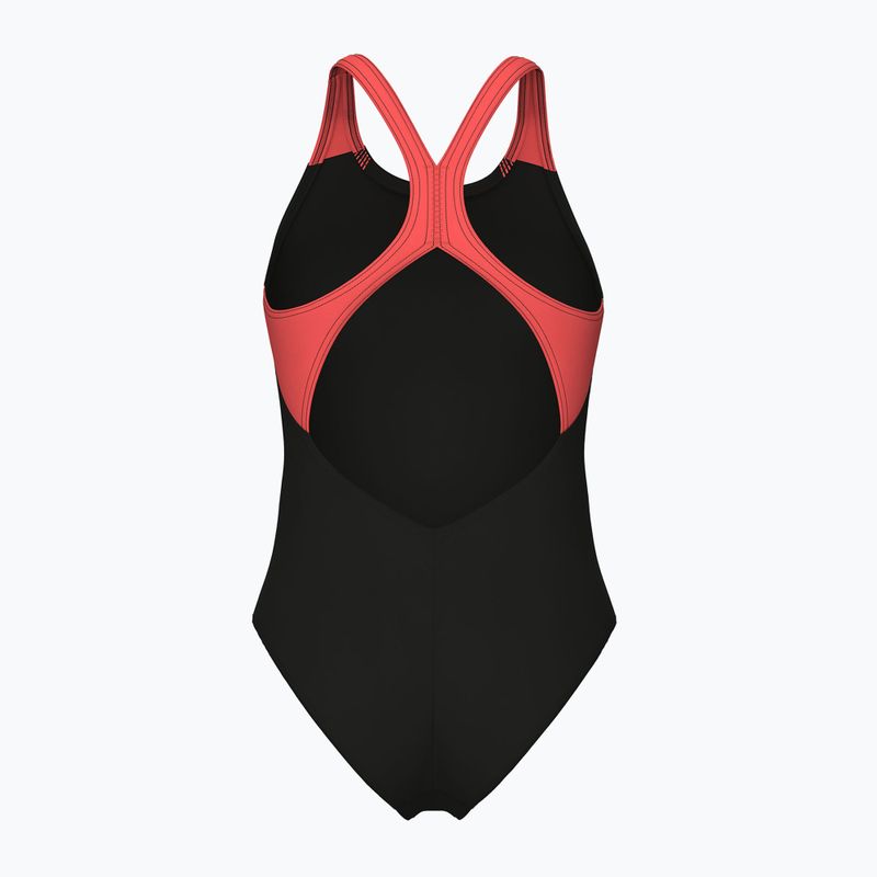 Дамски цял бански костюм arena Blast V Back black/calypso coral 2