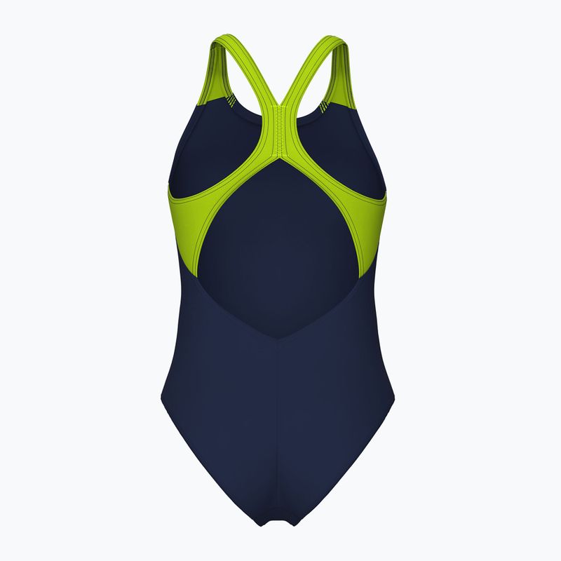 Дамски цял бански костюм Arena Blast V Back navy/artic lime 2