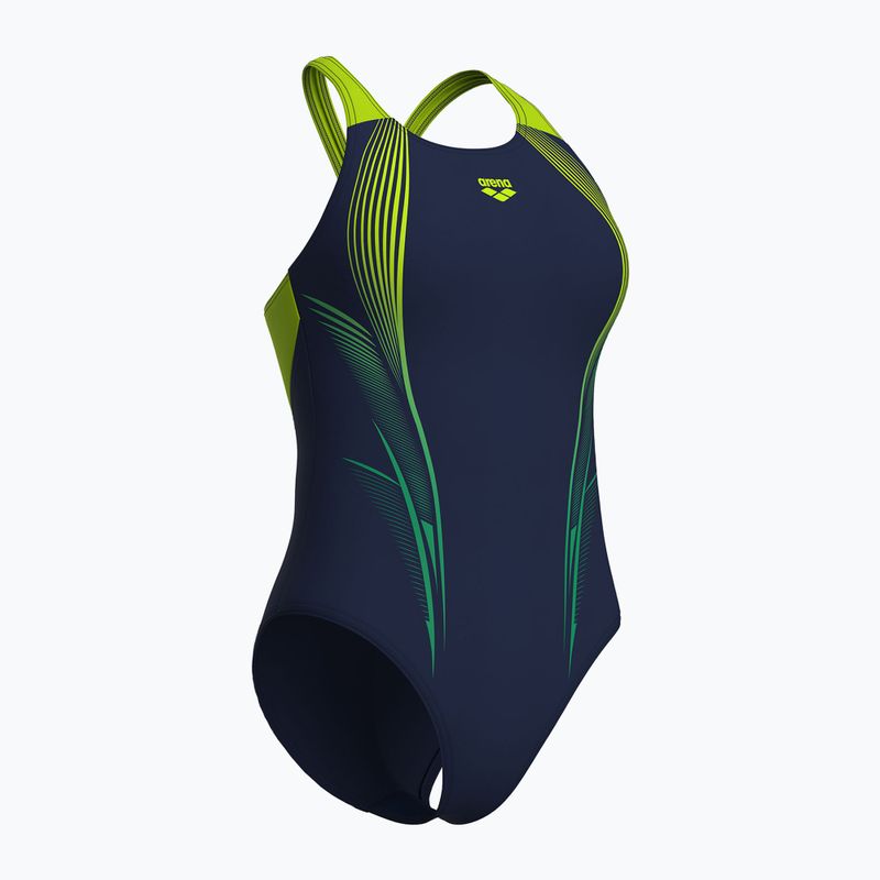 Дамски цял бански костюм Arena Blast V Back navy/artic lime 3