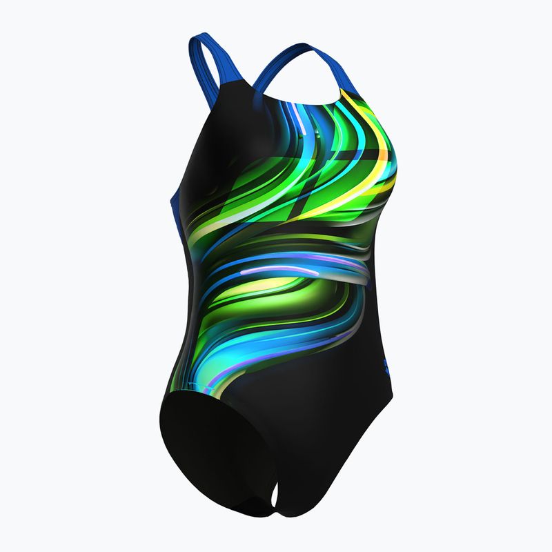 Дамски цял бански костюм Arena Bloom Swim Pro Back Lb multi black/black/blue china 3