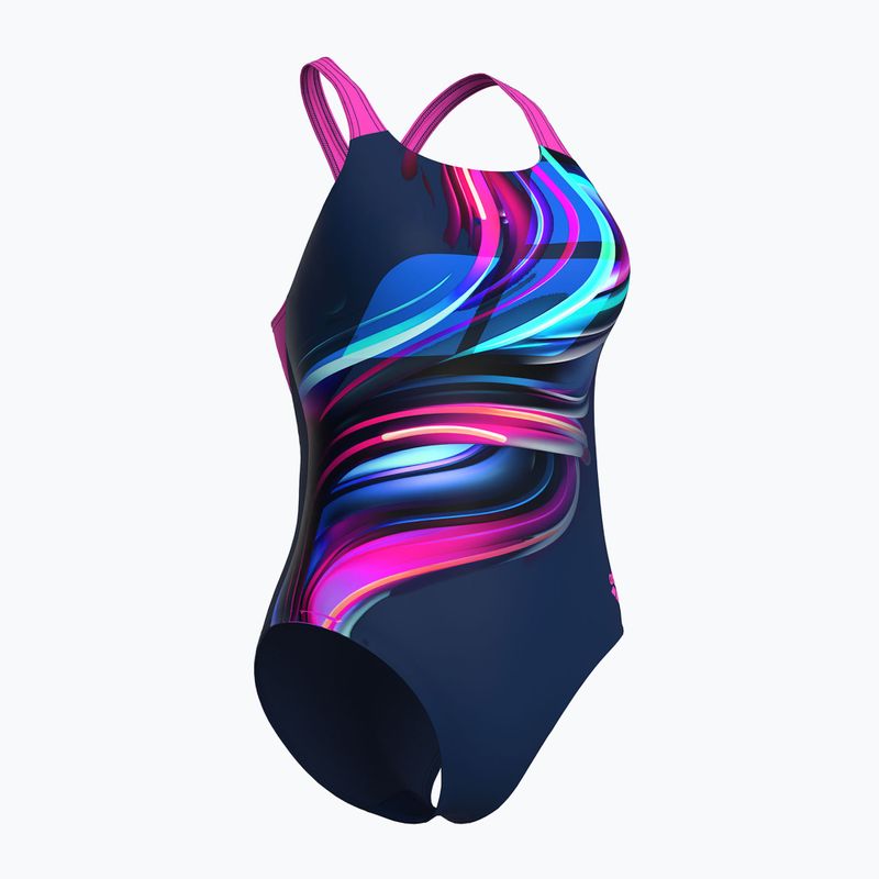 Дамски цял бански костюм Arena Bloom Swim Pro Back Lb multi navy/navy/shocking pink 3
