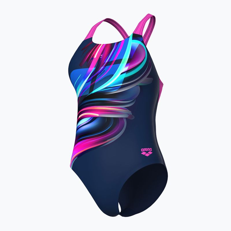 Дамски цял бански костюм Arena Bloom Swim Pro Back Lb multi navy/navy/shocking pink 4
