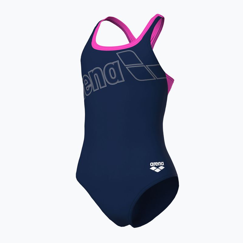 Дамски цял бански костюм Logo Swim Pro navy/shocking pink 4