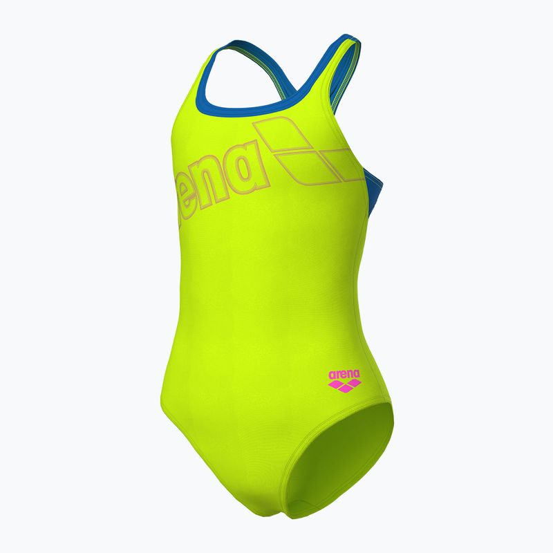 Дамски цял бански костюм Logo Swim Pro artic lime/blue china 4