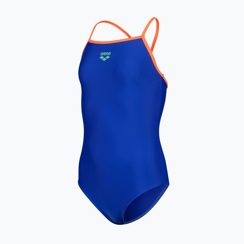 Детски цял бански костюм arena Light Drop Solid neon blue/team orange/team orange 3