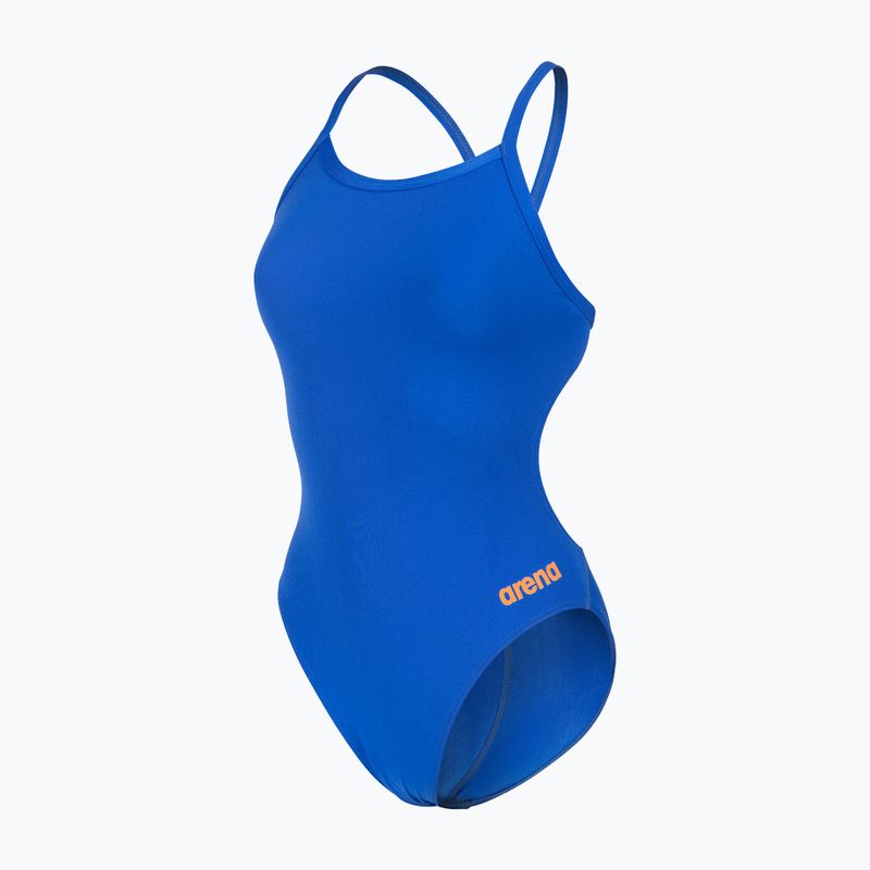 Дамски цял бански костюм arena Team Swimsuit Challenge Solid neon blue/team orange 3