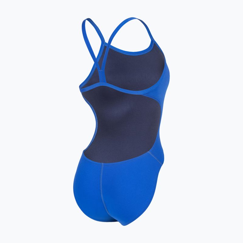 Дамски цял бански костюм arena Team Swimsuit Challenge Solid neon blue/team orange 4