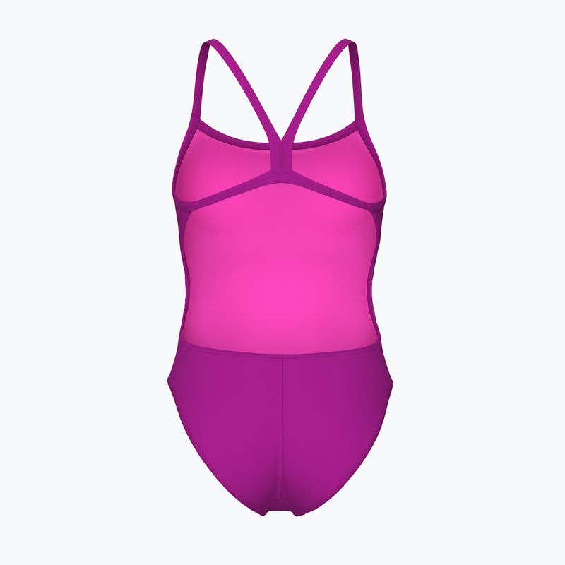Дамски цял костюм за плуване Arena Team Swimsuit Challenge Solid very fuchsia/team green 2