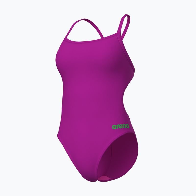 Дамски цял костюм за плуване Arena Team Swimsuit Challenge Solid very fuchsia/team green 3
