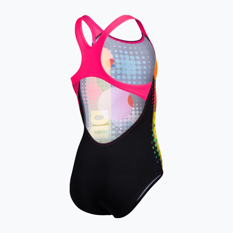 Детски цял бански костюм arena Dots Swim Pro Back black multi/black/shocking pink 4